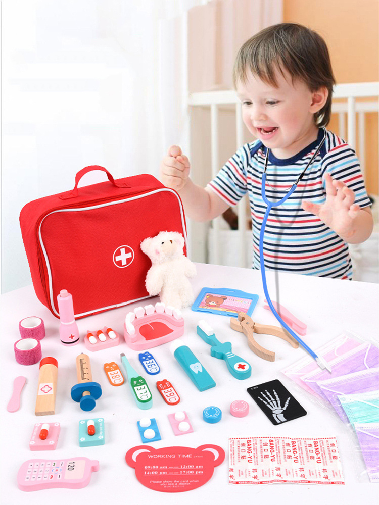 Kids Toys Doctor Set - Pretend Play Doctor Toys Wooden Simulation