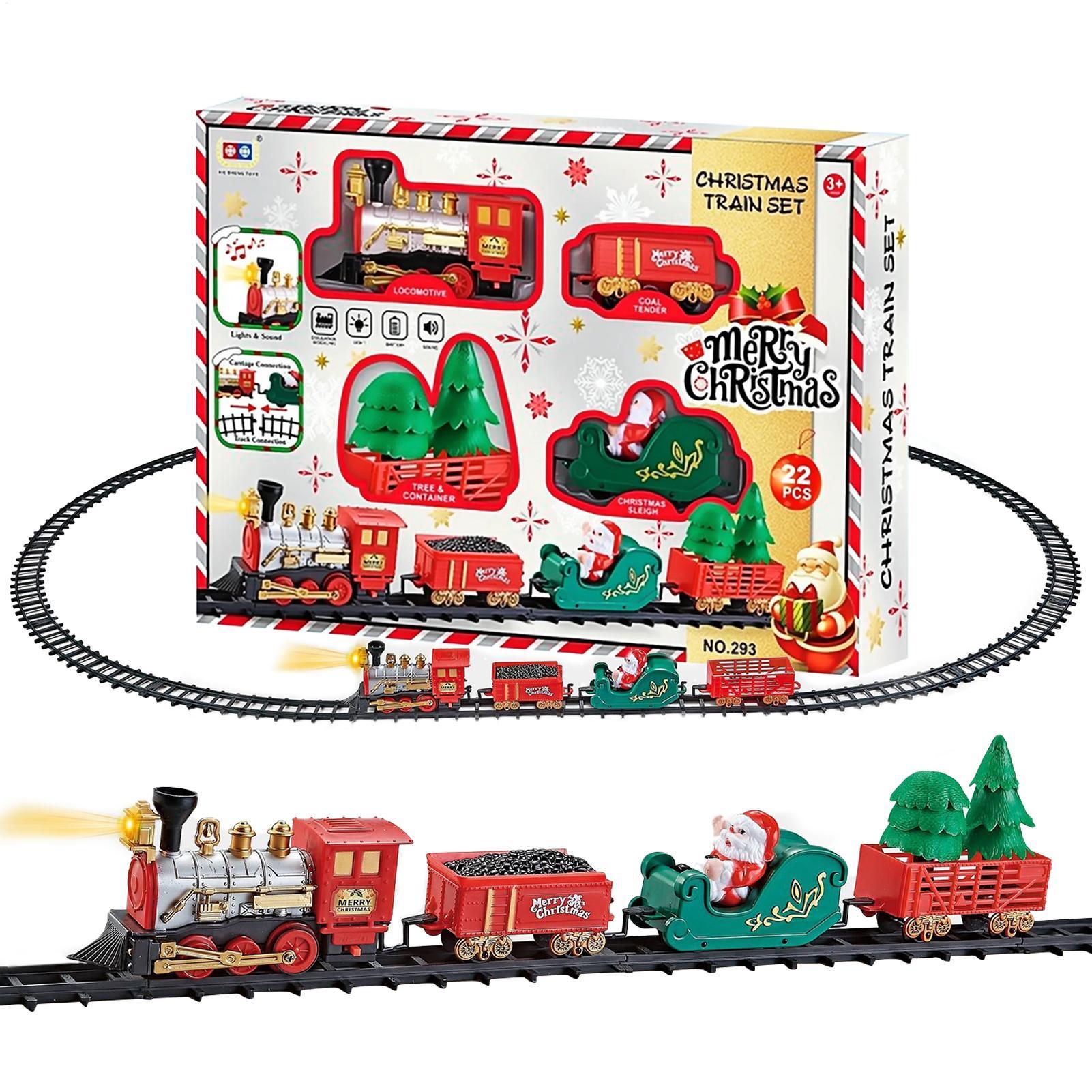 Toy Train Track Set - Christmas Train With Light And Sound