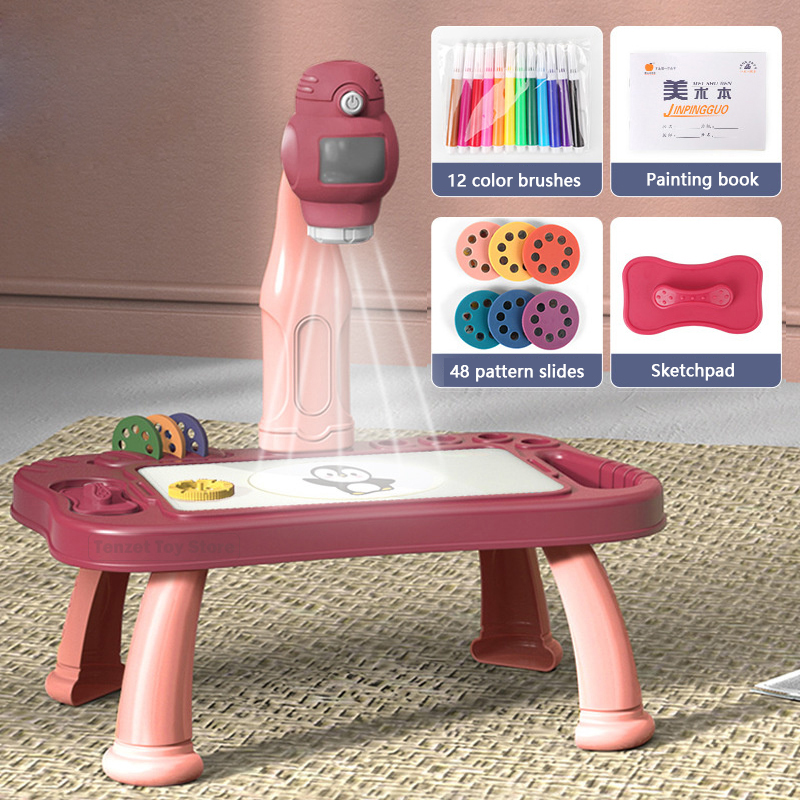 Kids Toys Learning - Smart Projector Kids Painting Table Set