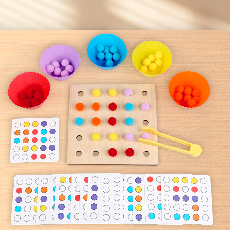 Kid Toys Ads - Wooden Clip Beads Toy Montessori Fine