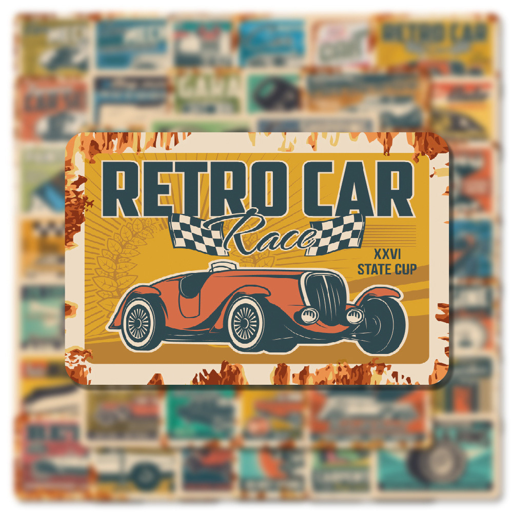 10/30/50pcs Retro Ads Car Stic - Kid Toys Ads review and price